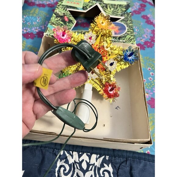 Vtg New Old Stock YULE GLO 11 Light Tree Top Star Perfect Condition Extra Bulb - Picture 6 of 13